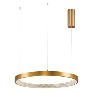 Lampadario cerchio 60cm oro led dimmerabile stile contemporaneo