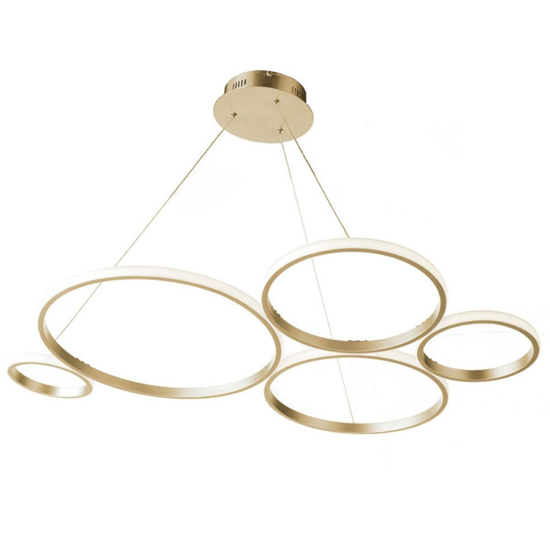 Lampadario design moderno so pois ondaluce oro led 60w 4000k