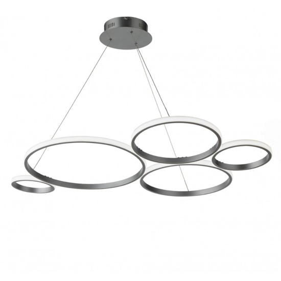 Lampadario moderno so pois ondaluce silver led 60w 4000k