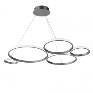 Lampadario ondaluce so pois silver led 60w 3000k moderno