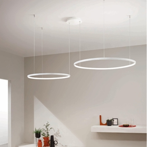 So soel 2 bianco ondaluce lampadario moderno cerchi led