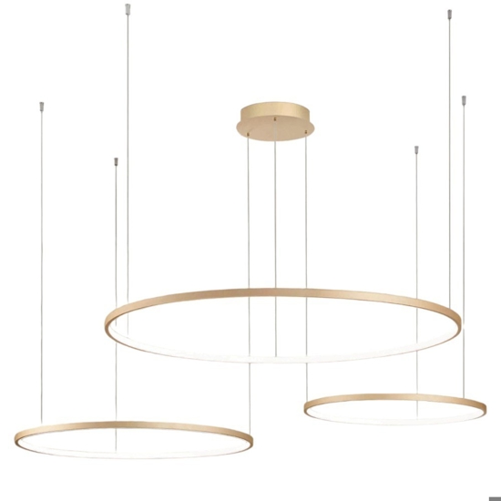 Ondaluce lampadario moderno soel so 3 oro cerchi led