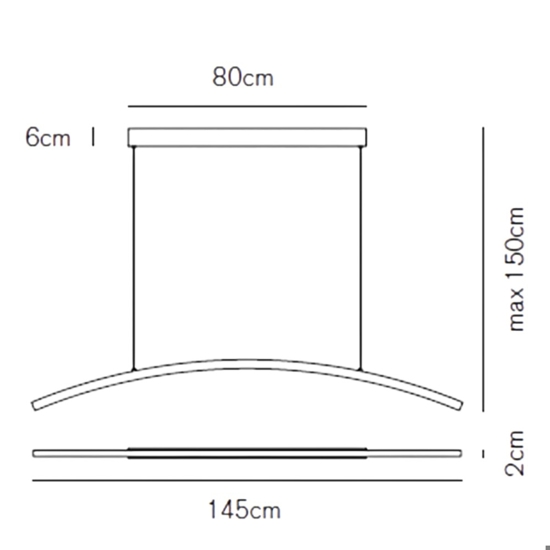 Vivida bow lampadario moderno nero per tavolo sala da pranzo 3000k 4000k