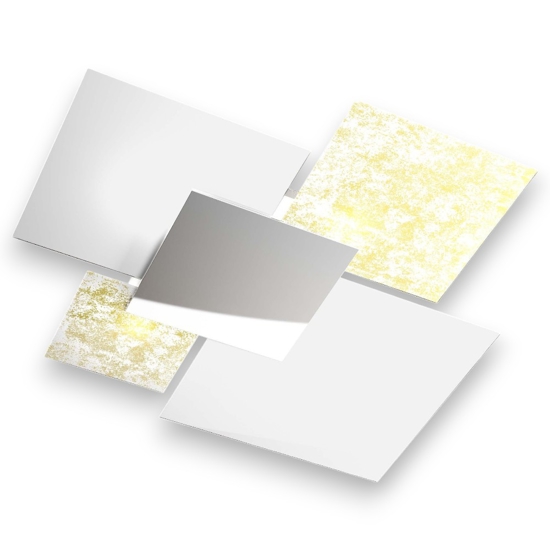 Top light shadow plafoniera moderna 71cm bianco oro retangolare