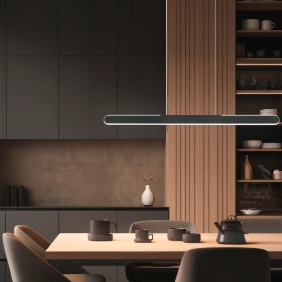 Lampadario nero per tavolo cucina moderna led dimmerabile