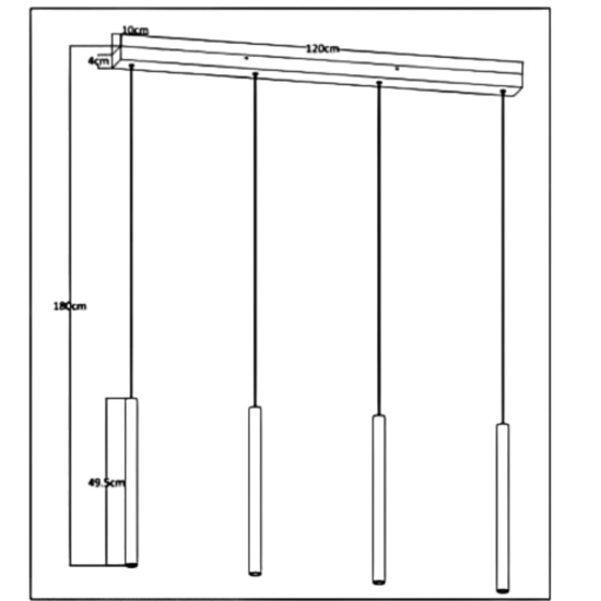 Lampadario led per tavolo pranzo cucina nero 16w 3000k