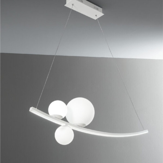 So altalena bianco ondaluce lampadario design moderno led 4000k