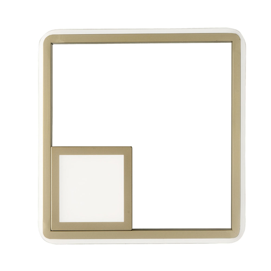 Applique led 3000k ondaluce dowel oro quadrata design moderna