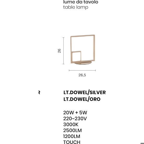 Lampada da comodino dowel lt oro ondaluce design moderna