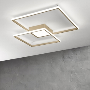 Plafoniera pl dowel gr oro ondaluce led 60w 3000k design moderna