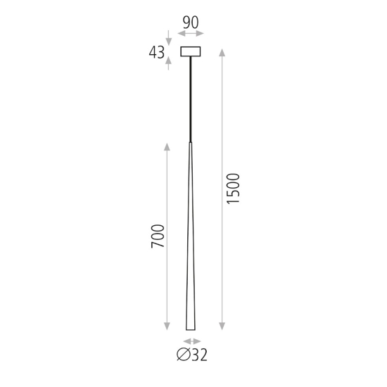 Lampada a sospensione per cucina isola cono led 5w 3000k bianca