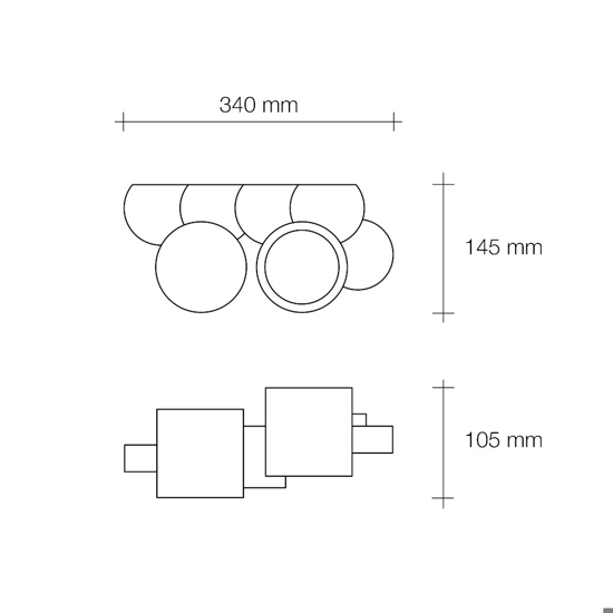 Applique di gesso bianca pitturabile chia sforzin design moderna