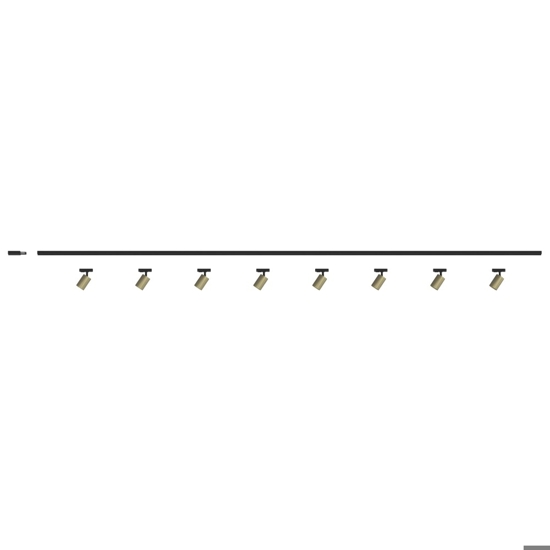 Sistema binario nero oro 300cm con 6 faretti e27 orientabili