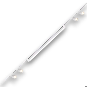 Sistema a binario 200cm bianco led 40w 3000k con faretti orientabili