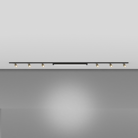 Sistema illuminazione a binario 300cm nero oro led 40w 3000k