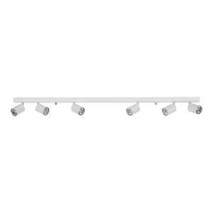 Plafoniera illuminazione binario led bianco con 6 faretti orientabili