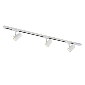 Plafoniera binario 107cm led con faretti bianco 3 luci orientabili