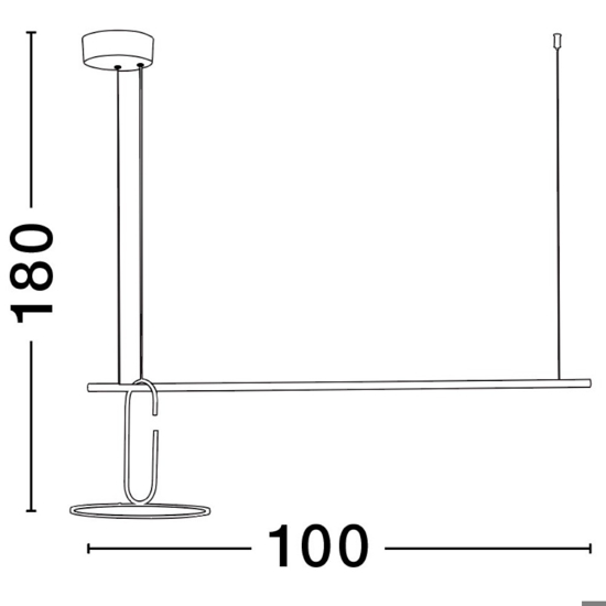 Lampadario led nero a sospensione 22w 3000k orientabile