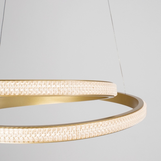 Lampadario a sospensione design circolare oro led per soggiorno