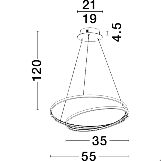 Lampadario a sospensione design circolare oro led per soggiorno