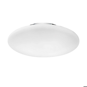 Plafoniera smarties pl1 d33 moderna ideal lux disco vetro bianco