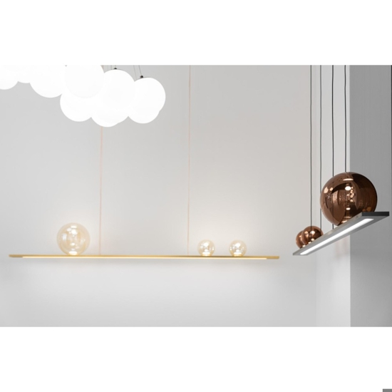 Vivida moonlight lampadario nero sfere vetro rame led 36w 3000k