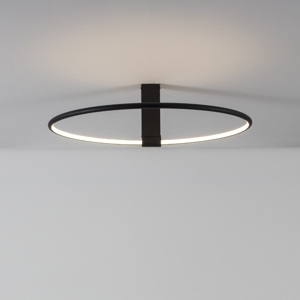 Plafoniera led 3000k dimmerabile cerchio nero orientabile moderna