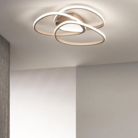 Plafoniera led moderna ondaluce md rose oro