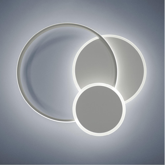 Plafoniera per soffitto led eclipse vivida cerchi bianca 60w 3000k 4000k