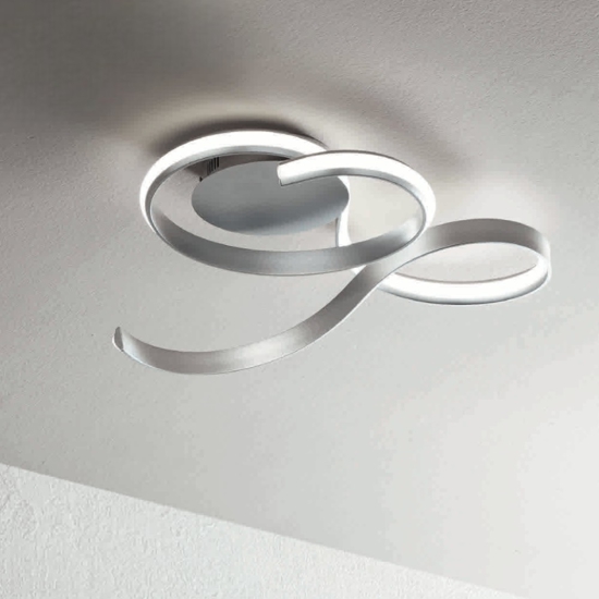 Plafoniera led 57w 3000k twist pl gr ondaluce silver