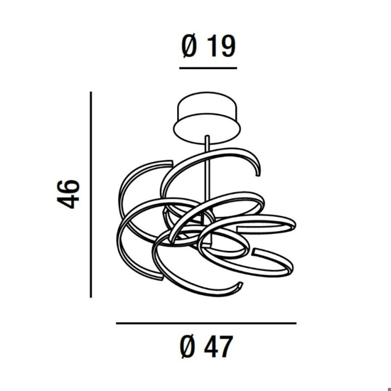 Plafoniera bianca per camera da letto perenz nest led 70w 3000k moderna