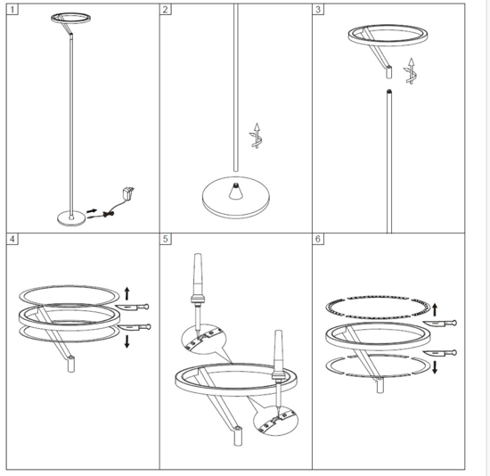 Lampada da terra vivida meridiana bianca led 27w dimmerabile 3000k 4000k