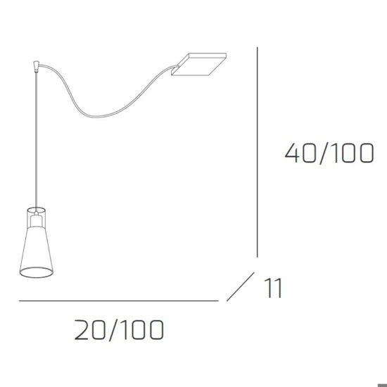 Lampada a sospensione con decentramento