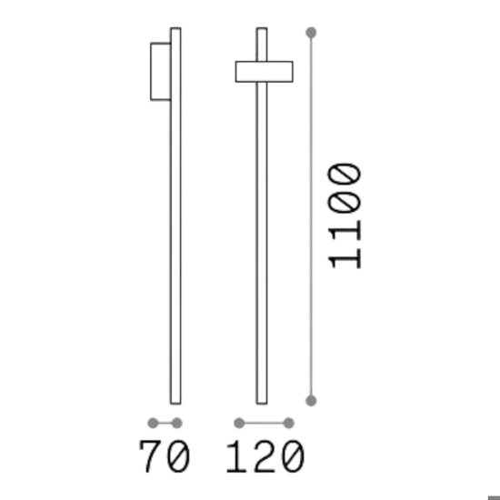 Ideal lux hub pt h110 lampione paletto da giardino orientabile