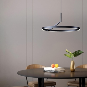 Lampadario moderno cerchio nero led 44w 3000k 4000k dimmerabile vivida meridiana