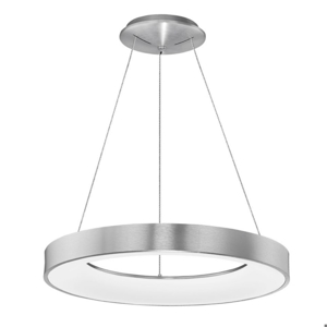 Lampadario cerchio 60cm led 3000k dimmerabile grigio a sospensione