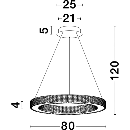 Lampadario a sospensione cerchio 80cm oro led per salone contemporaneo