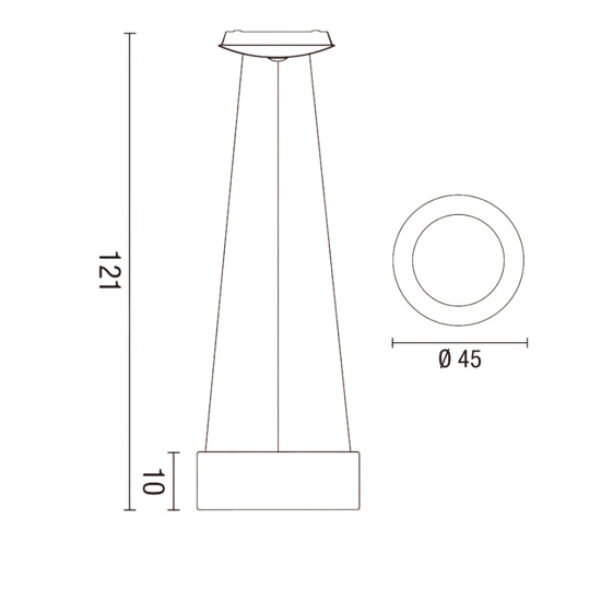 Affralux band diodi 45cm lampadario a sospensione cerchio led marrone caffe