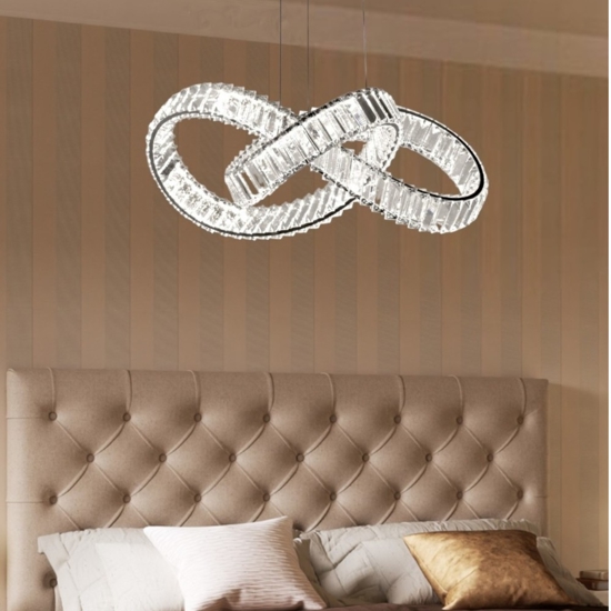 Lampadario di cristallo per camera da letto stile contemporaneo