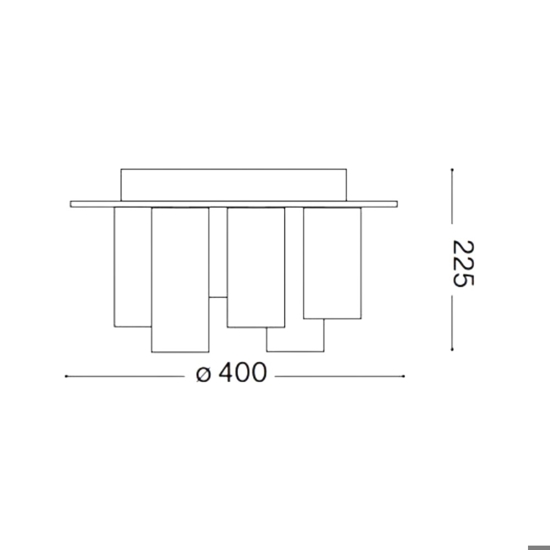 Petit pl6 ideal lux plafoniera moderna ottone