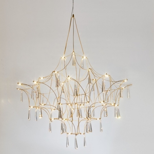 Lampadario di cristallo classico design oro per salotto