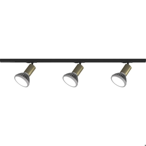 Sistema illuminazione binario 100cm nero oro con 3 faretti e27 orientabili