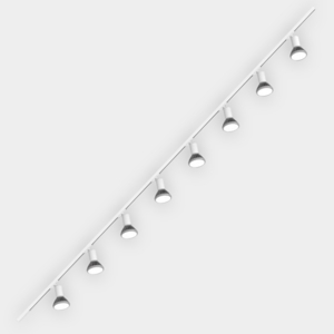 Sistema illuminazione binario 300cm con faretti e27 orientabili