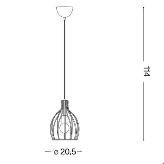 Lampada a sospensione ampolla-2 sp1 bianco ideal lux