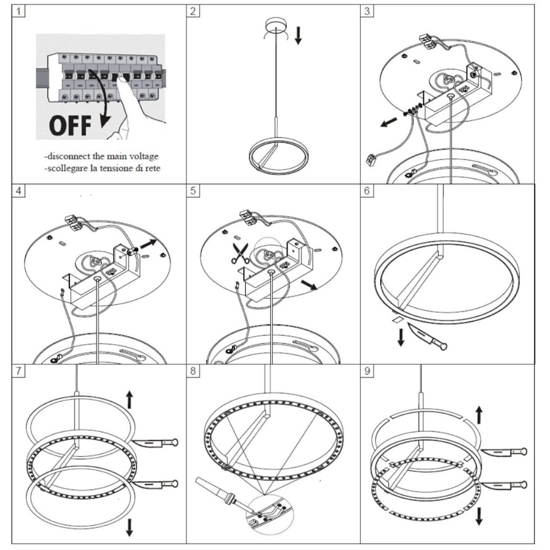 Lampadario moderno bianco led 44w 3000k 4000k biemissione dimmerabile vivida meridiana