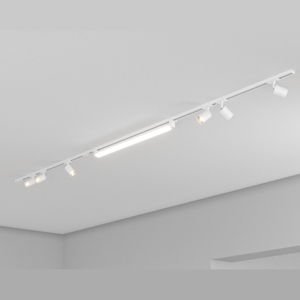 Binario bianco con faretti orientabili monofase modulo led 40w 3000k