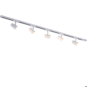 Binario da soffitto bianco 150cm con 5 spot led orientabili