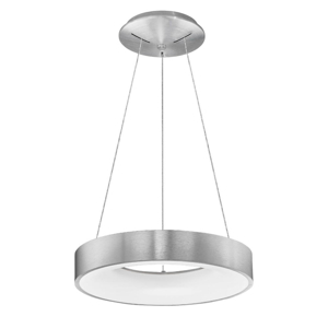 Lampadario sospensione cerchio 38cm grigio tondo led 30w 3000k