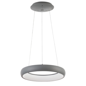 Lampada sospensione cerchio grigio led 32w 3000k dimmerabile