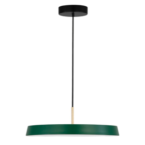 Lampadario verde tondo piatto circolare per tavolo cucina moderna